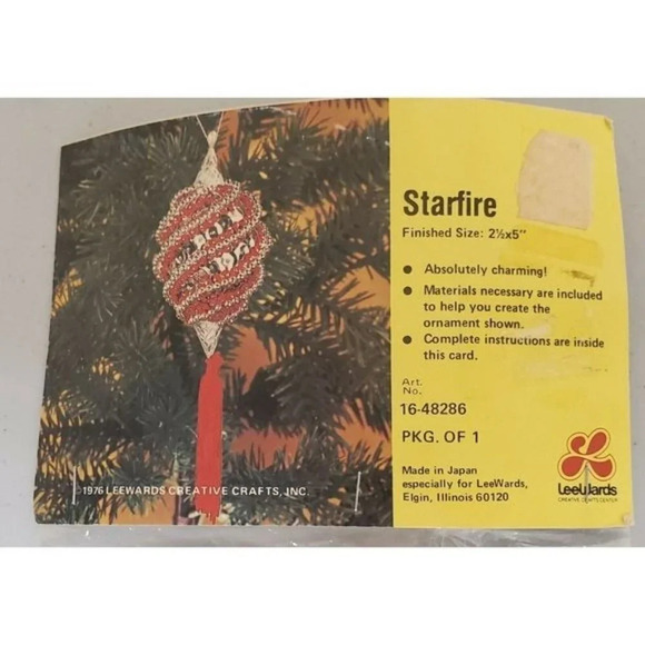VTG 1976 Beaded Christmas Ornament Starfire Kit - Picture 2 of 6